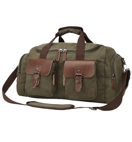 Sporttasche Reisetasche, Canvas Weekender-Übernachtungstasche, Vintage-Reisehandtasche, Handgepäcktasche Reisetasche(Color:E) von HALAHAI