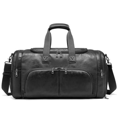 Sporttasche Reisetasche Aus Leder, Weekend Gym Business Travel Duffle Bag, Handgepäcktasche Für Den Täglichen Geschäftsgebrauch Reisetasche(Color:B) von HALAHAI