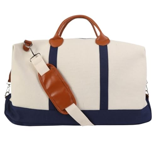 Sporttasche Reisetaschen Mit Reißverschluss, Canvas-Tasche, Weekender-Übernachtungstasche Für Damen, Handgepäck-Seesack Reisetasche(Color:A) von HALAHAI