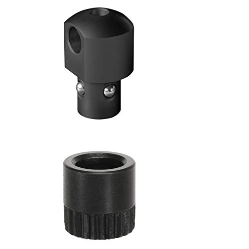 HALDER Unisex – Erwachsene Push & GO Stud Adapter + Buchse, Ø 6 x 1 mm, schwarz, mit Aufnahmebuchse für Montage in Holz, drehbar, 6,0 mm von HALDER