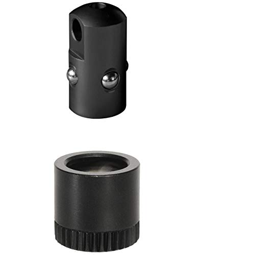 HALDER Unisex – Erwachsene Push & GO Stud Adapter + Buchse, Ø 9,5 x 1 mm, schwarz, mit Aufnahmebuchse für Montage in Holz, drehbar, 9,5 mm von HALDER