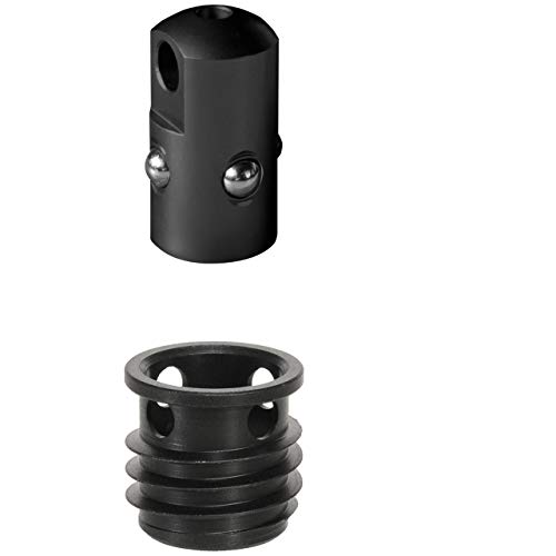 HALDER Unisex – Erwachsene Push & GO Stud Adapter + Buchse, Ø 9,5 x 1 mm, schwarz mit Aufnahmebuchse für Montage in Kunststoff, 9,5 mm von HALDER