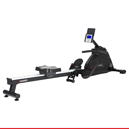 HAMMER Rudergerät Cobra XTR Plus II für zu Hause – Rudermaschine mit innovativem Trainingscomputer, Smartphone-/Tablethalterung, bis 130 kg Nutzergewicht, 232 x 55 x 75 cm, Schwarz, 4532 von HAMMER