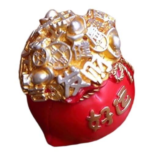 HAMPPLIES Rotes Geldbeutel Auto Dekoration Resin Miniatur Glücksbringer Wohnaccessoire Feng Shui Glückstasche Fengshui Auto Ornament Geschenk zum Neujahr von HAMPPLIES
