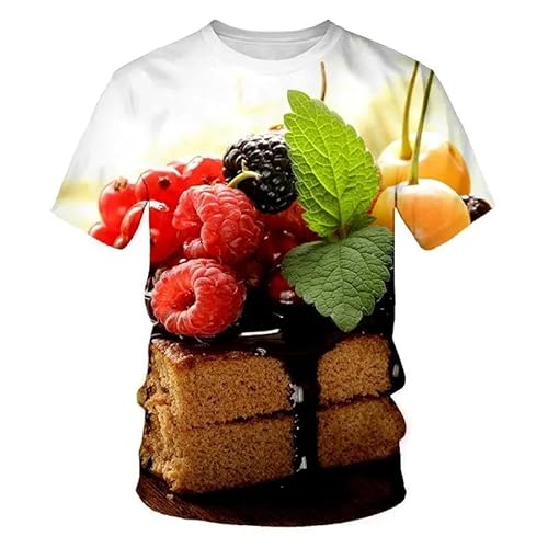 HAN MAN XIU Burger Pizza kreativ Essen Muster T-Shirt für Jungen und Mädchen lässig kurzärmelige Kleidung von HAN MAN XIU