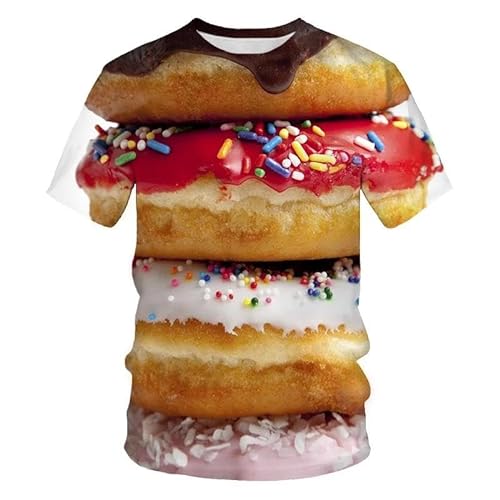 HAN MAN XIU Burger Pizza kreativ Essen Muster T-Shirt für Jungen und Mädchen lässig kurzärmelige Kleidung von HAN MAN XIU