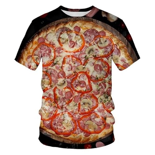 HAN MAN XIU Burger Pizza kreative Lebensmittel Muster T-Shirt Jungen Mädchen lässig kurzärmelige Kleidung von HAN MAN XIU