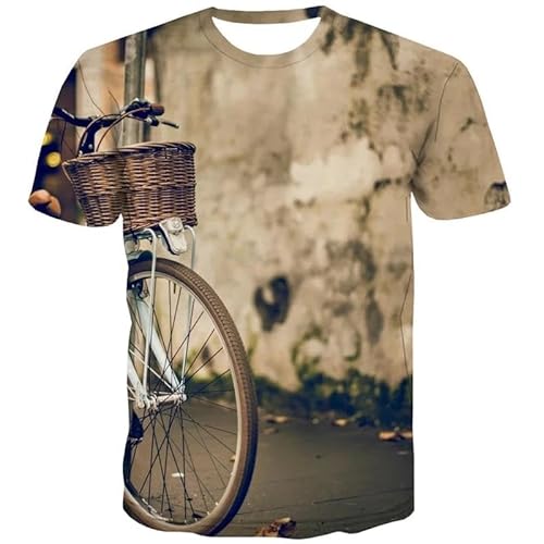 HAN MAN XIU Fahrrad T-Shirt mit dreidimensionalem Druck für Jungen und Mädchen mit kurzen Ärmeln, Freizeitkleidung für draußen von HAN MAN XIU