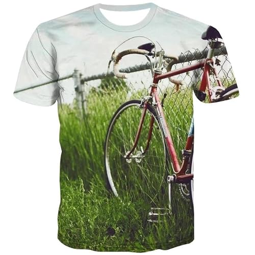 HAN MAN XIU Fahrrad T-Shirt mit dreidimensionalem Druck für Jungen und Mädchen mit kurzen Ärmeln, Freizeitkleidung für draußen von HAN MAN XIU