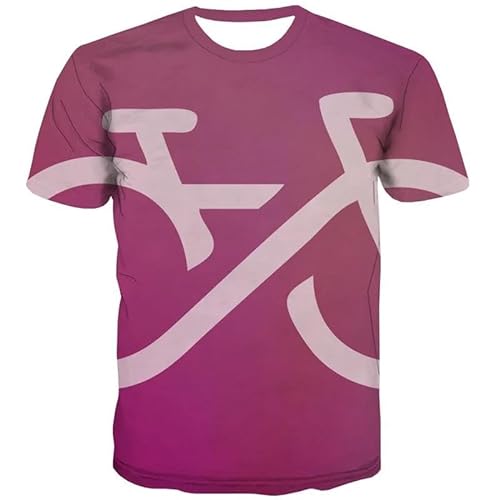 HAN MAN XIU Fahrraddruck-T-Shirt für Jungen und Mädchen mit kurzen Ärmeln, Freizeitkleidung für draußen von HAN MAN XIU