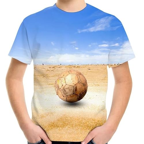 HAN MAN XIU Fußball Grafik drucken T-Shirt Jungen Mädchen lässig Rundhalsausschnitt Tops Kleidung von HAN MAN XIU