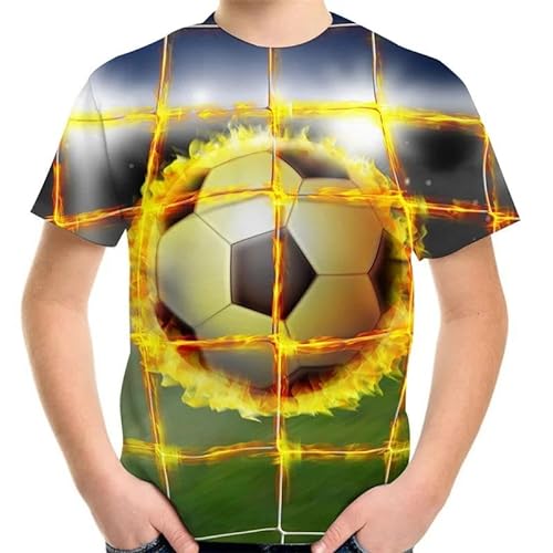 HAN MAN XIU Fußball Grafik gedruckt T-Shirt Jungen Mädchen lässig Rundhalsausschnitt Tops Kleidung von HAN MAN XIU