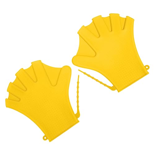 HANABASS 1 Paar Schwimmhandschuhe Schwimmhäute Handschuhe Wasserhandschuhe Erwachsene Tauchzubehör Tauchhilfshandschuh Schwimmübungshandabdeckung Schwimmbadhandschuhe Wasserbeständige von HANABASS