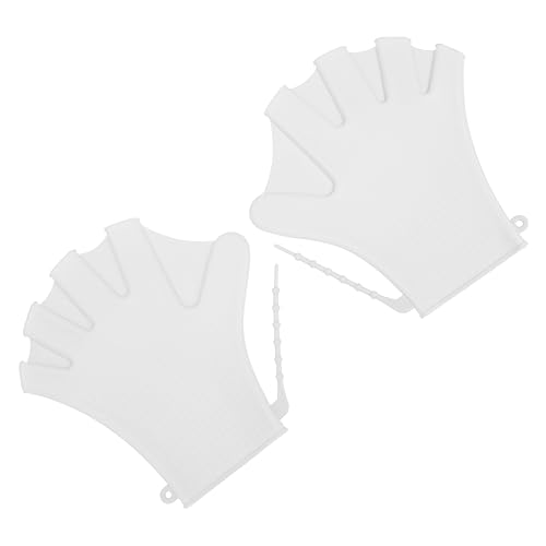 HANABASS 1 Paar Schwimmhandschuhe Silikon Schwimmpaddel Tauchhilfshandschuh Verstellbare Poolhandschuhe Wasserhandschuhe Tauchhilfshandschuhe Schwimmübungshandabdeckung Silikon von HANABASS