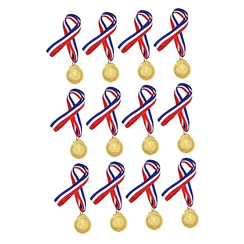 HANABASS 12 Stück Medaillen Medaillen Für Auszeichnungen Für Kinder Medaillen Für Auszeichnungen Fußballmedaillen Goldmedaillen Schulmedaillen Zahlenmedaillen Medaillen von HANABASS