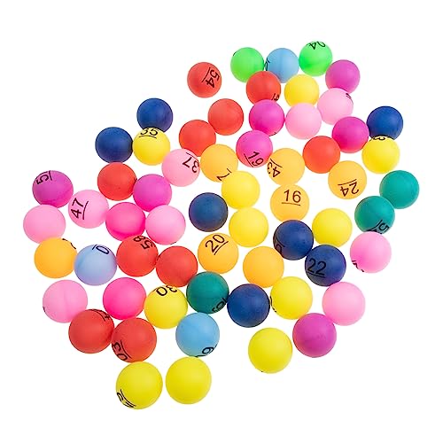 HANABASS 60 Stück Bälle Tischtennisbälle Partyzubehör Kunststoff Nummerierte Bälle Tombola Zeichnung Für Zuhause Party Nummerierte Unterhaltungsbälle Nahtlose Spielbälle von HANABASS