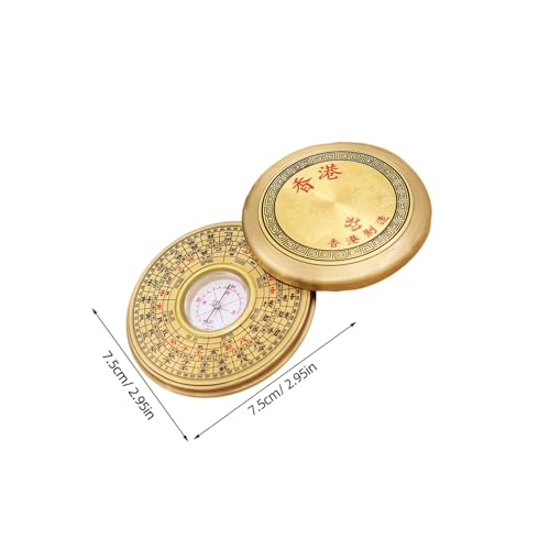 HANABASS Tragbarer Rundes Chinesisches Feng Shui Luopan mit Deckel für Outdoor Navigation Camping Wandern Überleben Traditionelles Design Robuste Verarbeitung Dekoratives Sammlerstück von HANABASS
