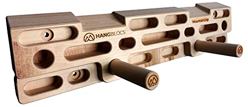 HANGBLOCS Griffbrett/Hangboard/Fingerboard fürs Kletter- und Bouldertraining mit Klimmzugstangen (inkl. Schrauben + Dübel) … (Standard-Set) von HANGBLOCS