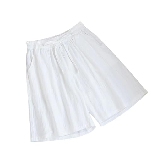 HANGWWZQ Damen-Shorts Frauen Shorts Sommer Casual Shorts High Taille Lose Shorts Für Weibliche Shorts-Weiß-XL von HANGWWZQ