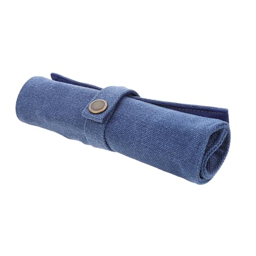 HAPINARY Canvas Rollmäppchen Stifteetui aus Robustem Segeltuch Farbiges Federmäppchen mit Praktischem Aufroll Design Vielseitig für Buntstifte Gelstifte Aquarell Pinselstifte für Schule von HAPINARY