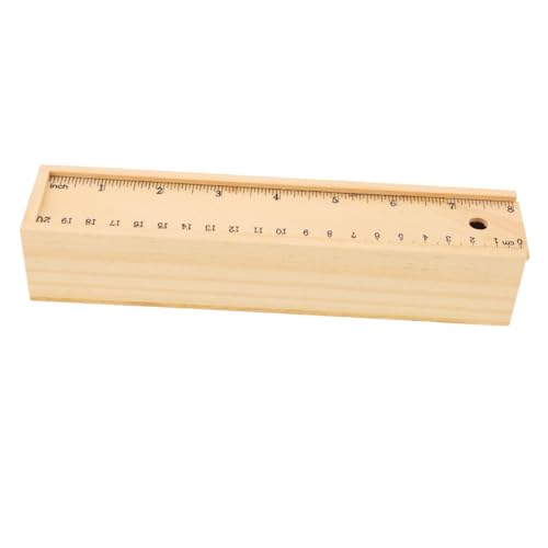HAPINARY Holz Federmäppchen mit Schublade Robuste Stiftebox mit Großem Fassungsvermögen Tragbare Aufbewahrung für Schreibwaren Bleistiftkasten für Schule und Jugendliche von HAPINARY