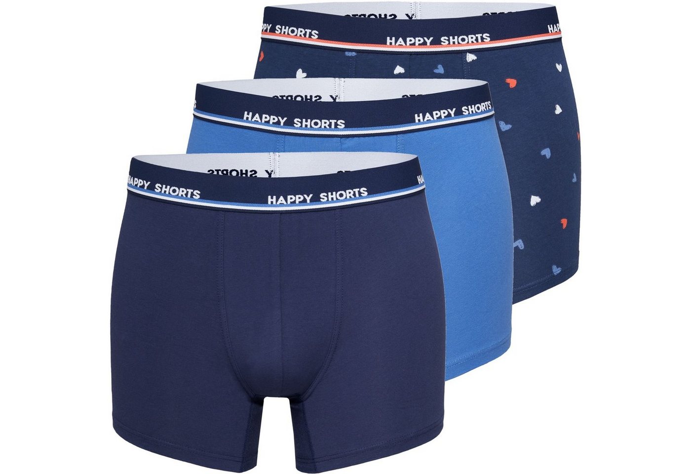 HAPPY SHORTS Boxershorts 3er Pack Happy Shorts Boxershorts Pants Boxer Jersey marine Herzen (1-St) von HAPPY SHORTS