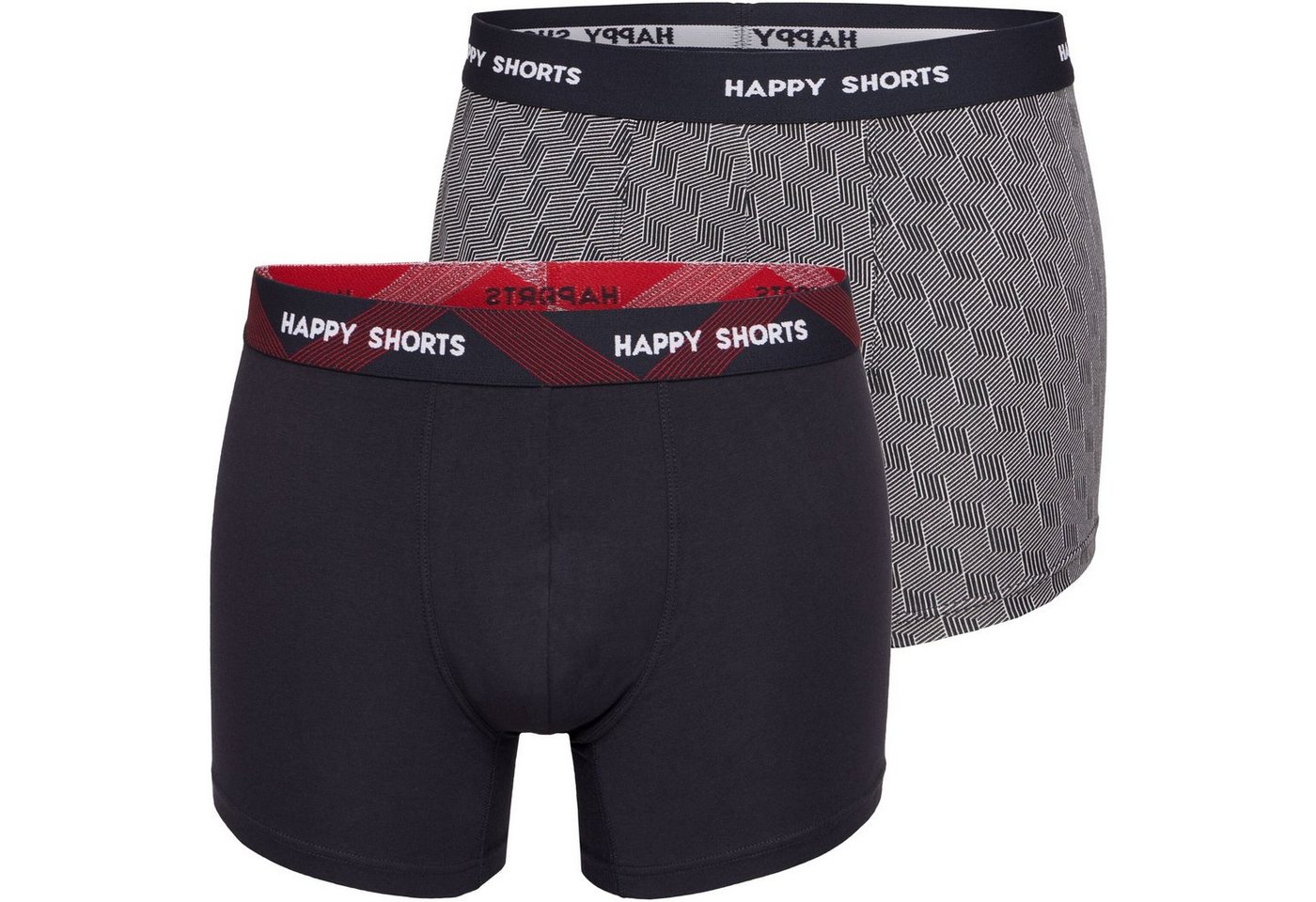 HAPPY SHORTS Trunk 2 Happy Shorts Jersey Trunk Herren Boxershorts Pant Abstrakt Grau (1-St) von HAPPY SHORTS