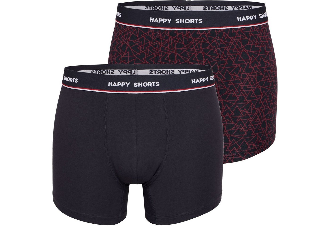HAPPY SHORTS Trunk 2 Happy Shorts Pants Jersey Trunk Herren Rote Dreiecke - Red Triangles (1-St) von HAPPY SHORTS