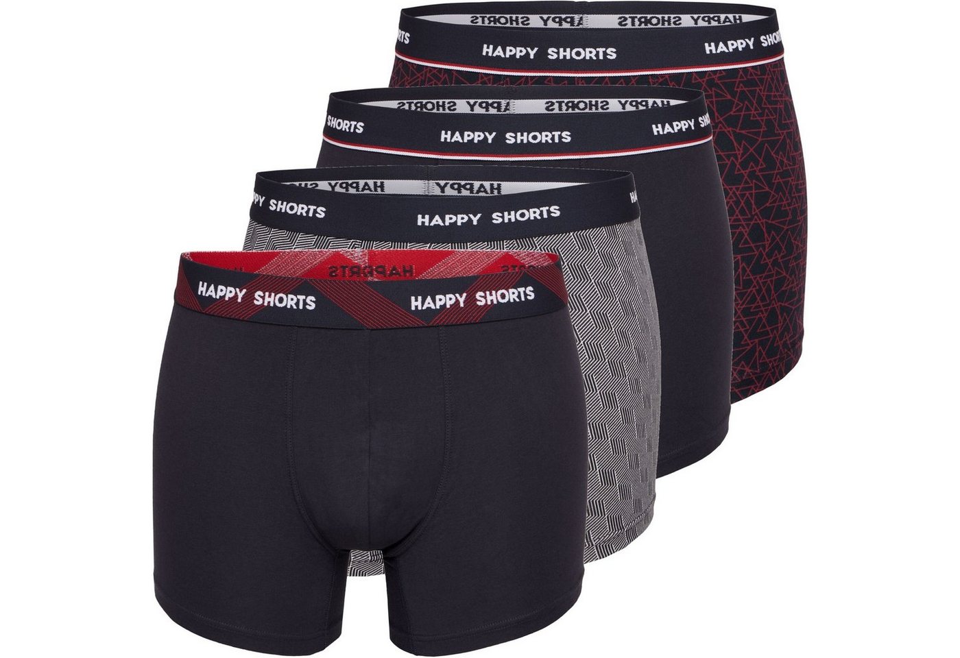 HAPPY SHORTS Trunk 4er Happy Shorts Jersey Trunk Herren Boxershorts Boxer Pant Sparpack (1-St) von HAPPY SHORTS