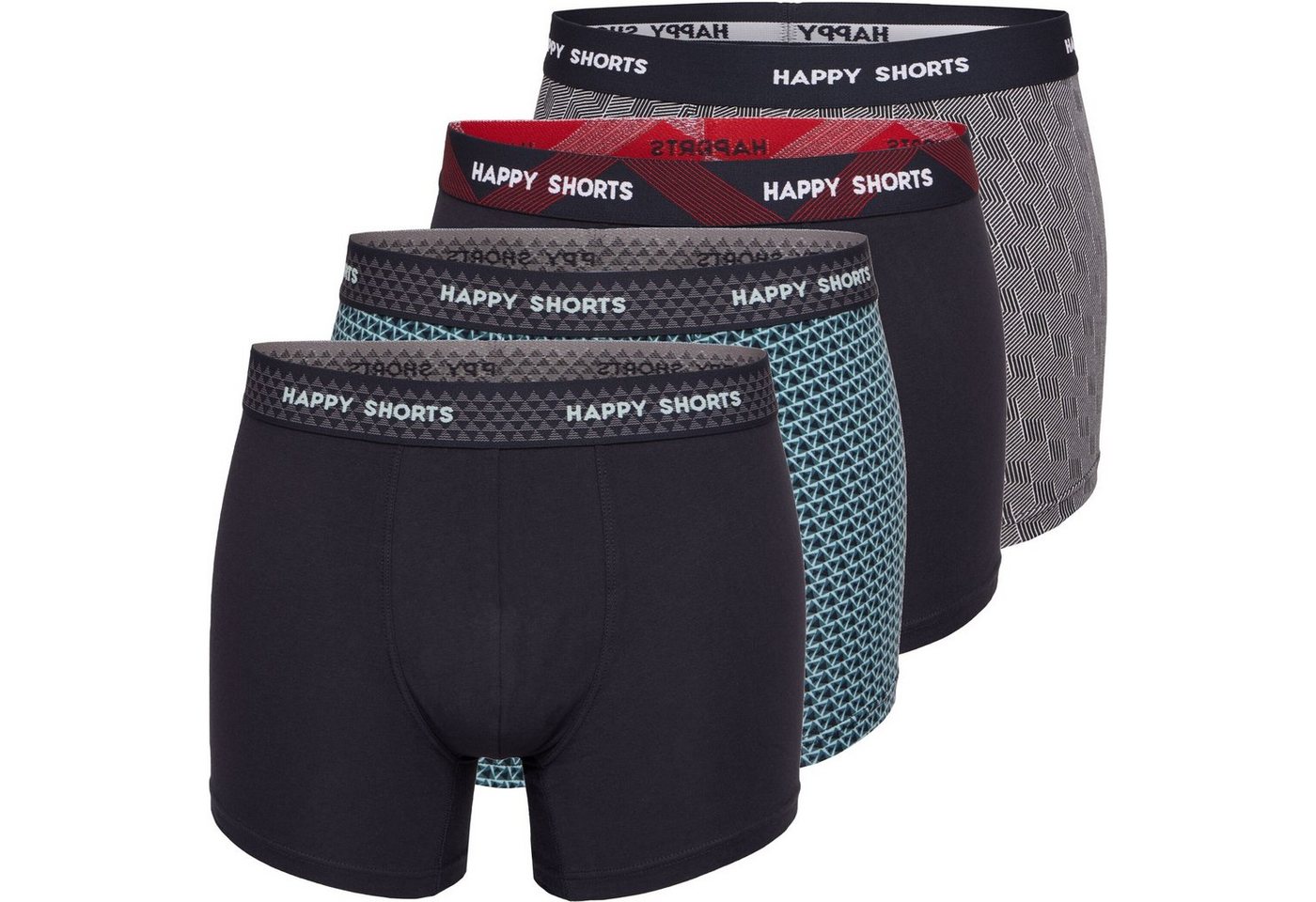 HAPPY SHORTS Trunk 4er Happy Shorts Pants Jersey Trunk Herren Boxershorts Pant Sparpack (1-St) von HAPPY SHORTS