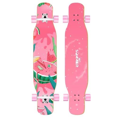 47" Skateboard Mädchen Longboards Kinder Skateboards Erwachsene für Anfänger, Longboards für Jungen, Longboard Skateboard für Cruising, Free Style, Downhill und Tanzen (Color : E) von HAQMG