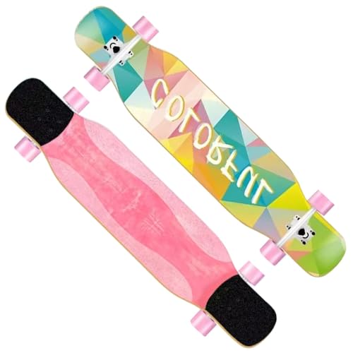 Longboard für Kinder Erwachsene Anfänger, Skateboard Longboards für Jungen Mädchen und Teenager, Longboard Komplettes Skateboard Surfskate für Downhill-Tanzen, Free-Style (Color : D) von HAQMG
