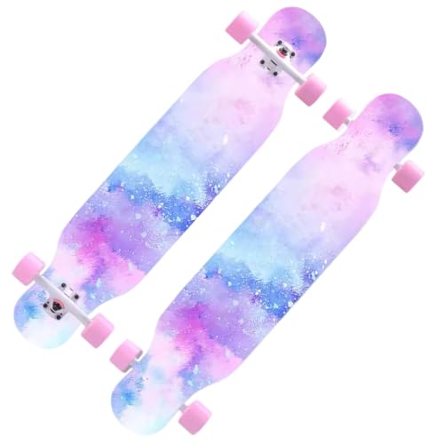 Longboards für Jungen Mädchen und Teenager, Skateboard Longboard für Kinder Erwachsene Anfänger, Longboard Komplettes Skateboard Surfskate für Downhill-Tanzen, Free-Style (Color : C) von HAQMG