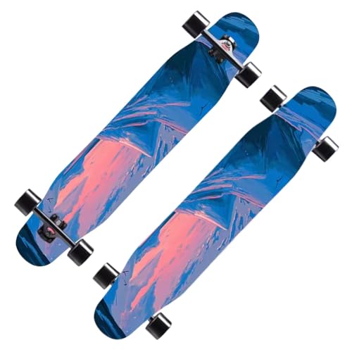 Longboards für Mädchen Jungen, Skateboard Anfänger Longboard für Erwachsene und Teenager, Longboard Komplettes Skateboard Tanzbrett 4 Rad Roller Skateboard Cruiser (Color : C) von HAQMG