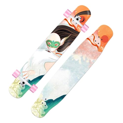 Skateboard Longboard Anfänger für Extreme Sport Downhill Dancing, 46 Zoll Longboards für Jungen Mädchen, Longboard Cruiser Skateboard für Kinder Erwachsene Anfänger (Color : Style H) von HAQMG