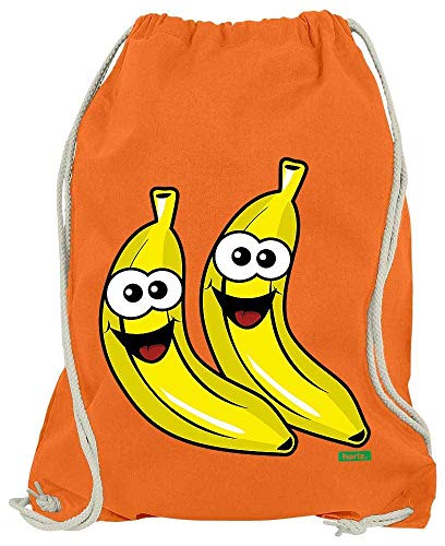 HARIZ Turnbeutel Bananen Lachend Früchte Sommer Inkl. Geschenk Karte Orange One Size von HARIZ