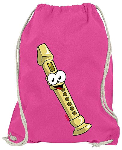 HARIZ Turnbeutel Flöte Lachend Instrument Kind Lustig Plus Geschenkkarte Pink One Size von HARIZ