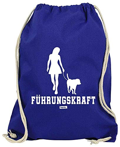 HARIZ Turnbeutel Führungskraft Hund Frauchen Plus Geschenkkarte Royal Blau One Size von HARIZ