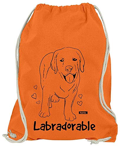 HARIZ Turnbeutel Labradorable Tiere Kindergarten Plus Geschenkkarten Orange One Size von HARIZ