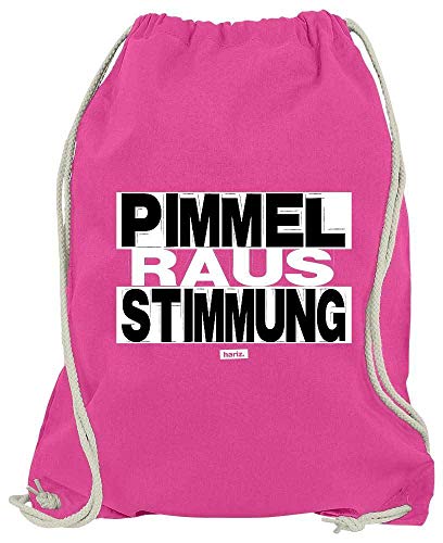 HARIZ Turnbeutel Pimmel Raus Stimmung Sprüche Schwarz Weiß Plus Geschenkkarten Pink One Size von HARIZ