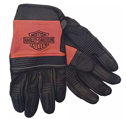 HARLEY-DAVIDSON Herren Motorrad-Handschuhe Grapnel Colorblocked Leder-Handschuhe Warme Biker Touchscreen Handyhandschuhe, L von Harley-Davidson