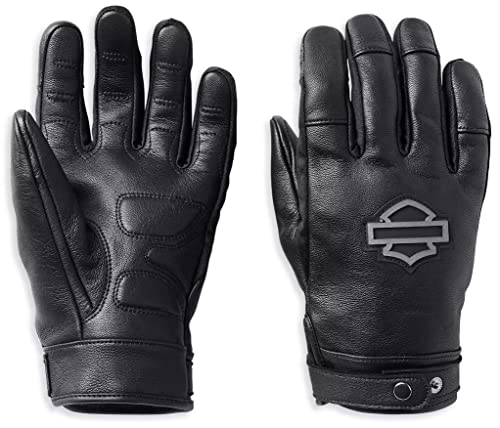 Harley Davidson Herren Motorrad-Handschuhe Metropolitan mit Touchscreen Handyhandschuhe Biker Schutz Leder-Handschuhe, schwarz, L von HARLEY-DAVIDSON