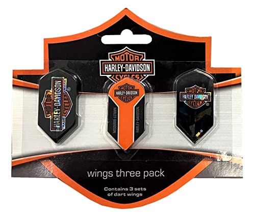 Harley-Davidson Wings Assorted Dart Slim Flights Pack - Pack of 6 - Black 642D von HARLEY-DAVIDSON