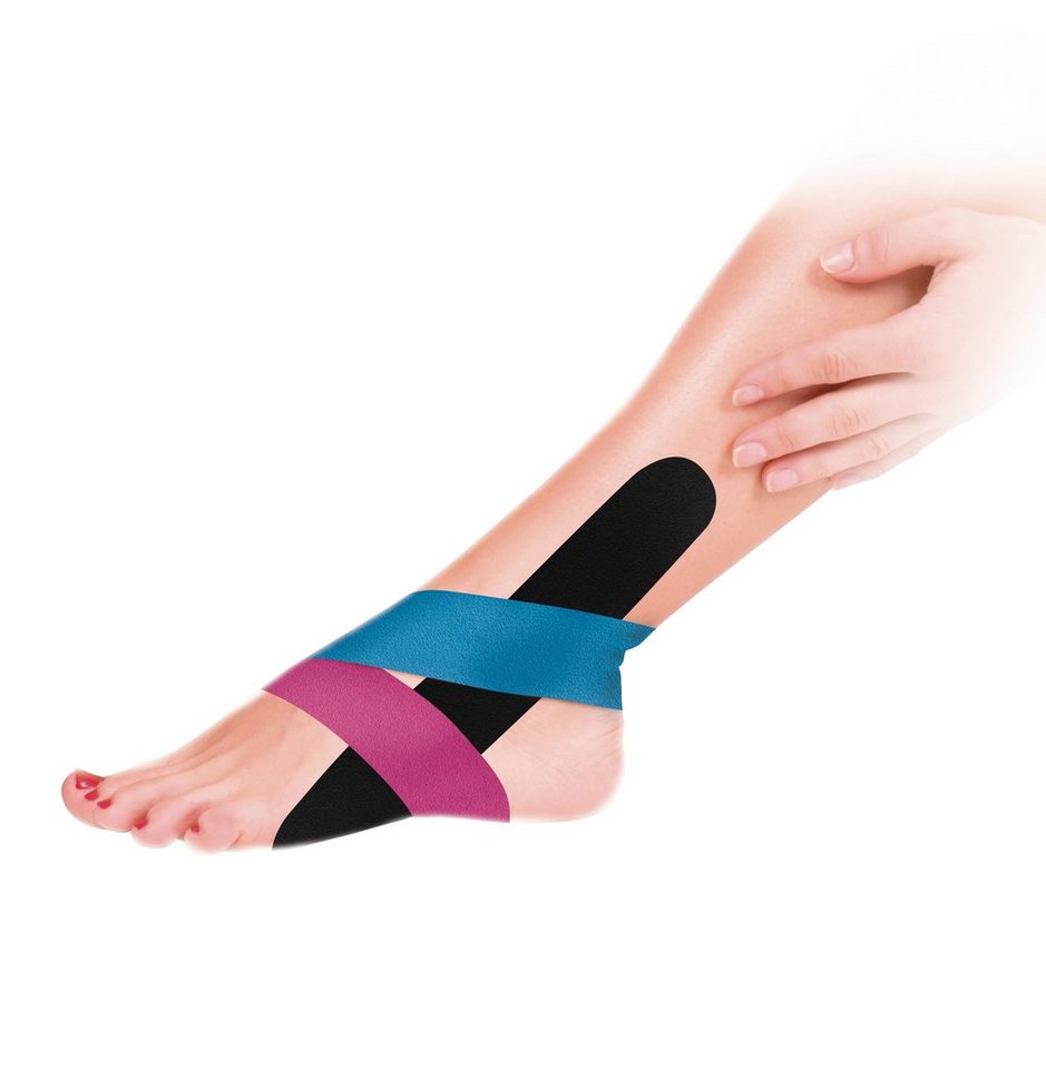 HARO-MC Kinesiologie-Tape Kinesiologie Tapes Beine und Füße, für Sport und Freizeit, zur Unterstützung Stabilisierung von Muskeln und Gelenkpartien, wasserfest, 2 Abschnitte je 5 x 15 cm, 2 Abschnitte je 5 x 30 cm von HARO-MC