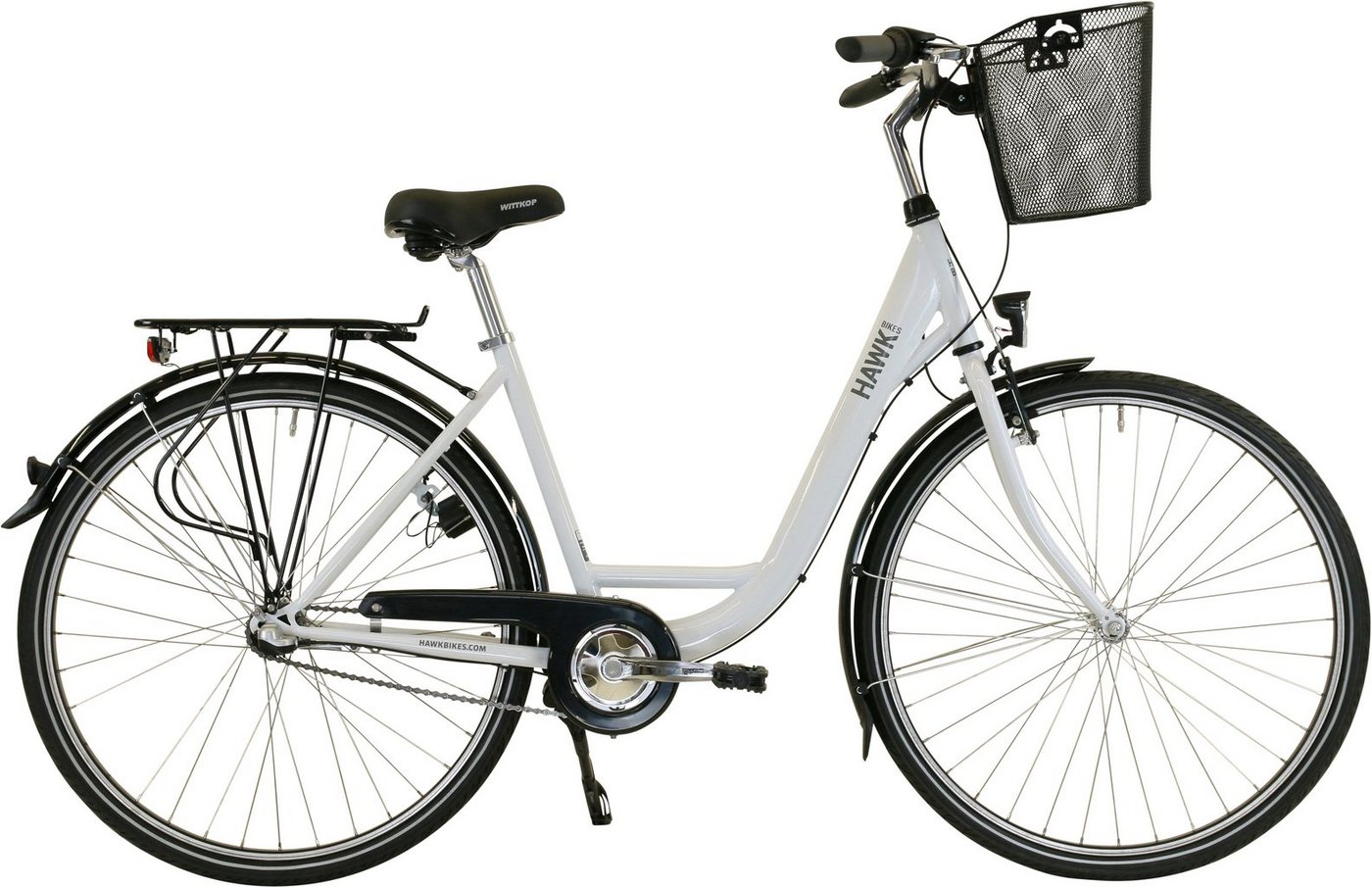 HAWK Bikes Cityrad HAWK City Wave Premium Plus White, 3 Gang Shimano Nexus Schaltwerk von HAWK Bikes