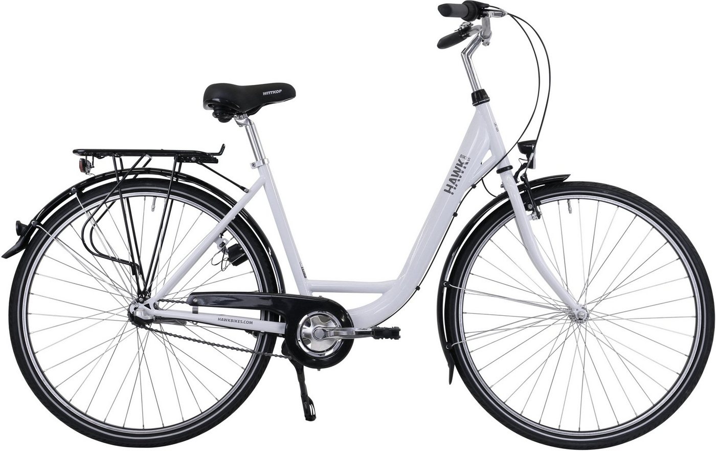HAWK Bikes Cityrad HAWK City Wave Premium White, 3 Gang Shimano Nexus Schaltwerk, für Damen und Herren von HAWK Bikes