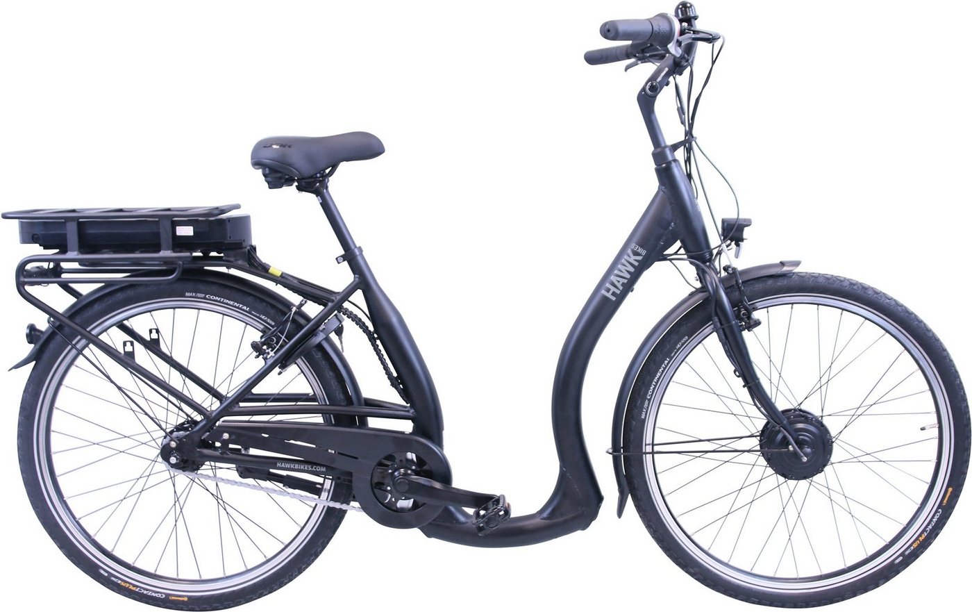 HAWK Bikes E-Bike HAWK eCity Comfort, 7 Gang Shimano Nexus 7-Gang Schaltwerk, Nabenschaltung, Frontmotor, 468 Wh Akku von HAWK Bikes