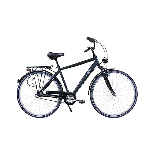 HAWK Citytrek Gent Premium Fahrrad Herren 28 Zoll I Leichtes Herren Fahrrad mit Aluminiumrahmen & 3-Gang Shimano Nabenschaltung I Trekkingrad, Schwarz von HAWK