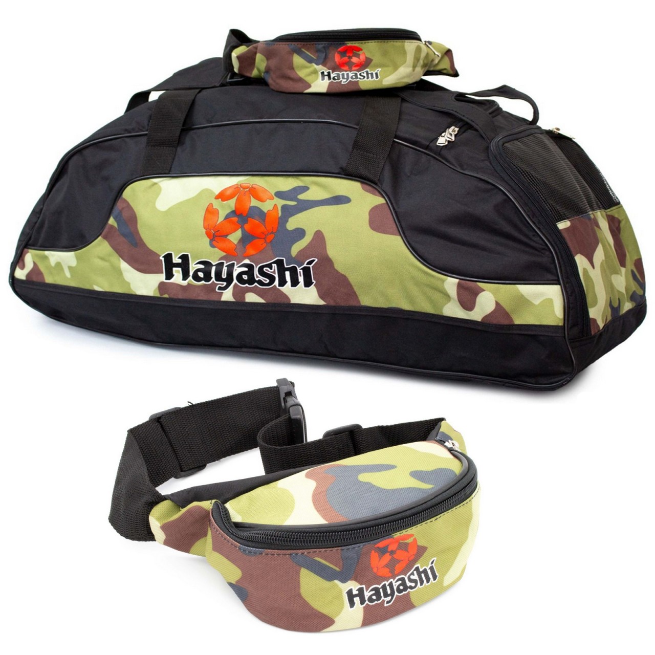 HAYASHI Sporttasche Camouflage im Set mit Bauchtasche von HAYASHI
