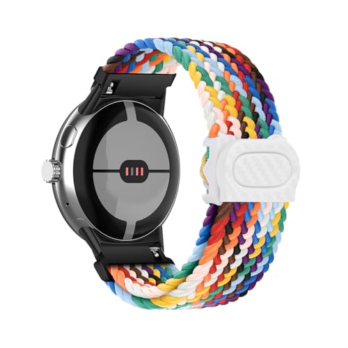 Geflochtenes Armband Kompatibel für Google Pixel Watch Armbänder für Damen Herren Ersatzarmband Solo Loop für Google Pixel Watch Armband Nylon Sport Band für Google Pixel Watch (G,Nylon) von HAZARA
